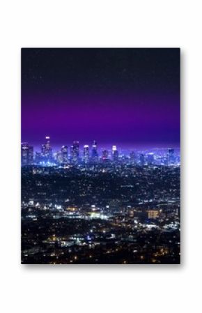 Los Angeles downtown city skyline at night