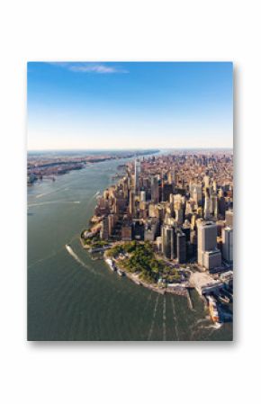 Aerial view of lower Manhattan New York City