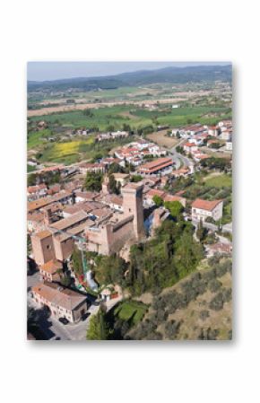 Aerial view of Marciano della Chiana in Tuscany - Italy