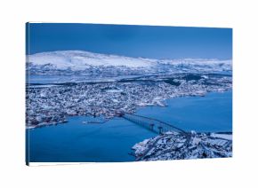 Tromso, Noraway. Winter. Panoramic view on the city 