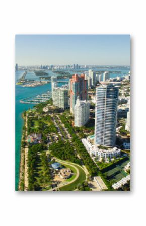 South Beach, Miami Beach. Florida. Aerial view. Paradise. South Pointe Park and Pier