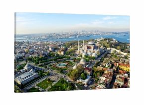 Istanbul arerial view. mosque, sea and city view.
