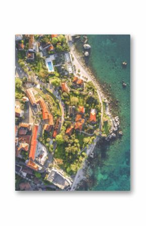 Top view of a beautiful city near the sea