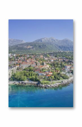 Top view of the beautiful city on the seashore