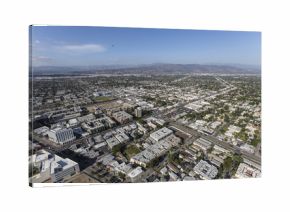 Aerial view of North Hollywood in the city of Los Angeles, California.