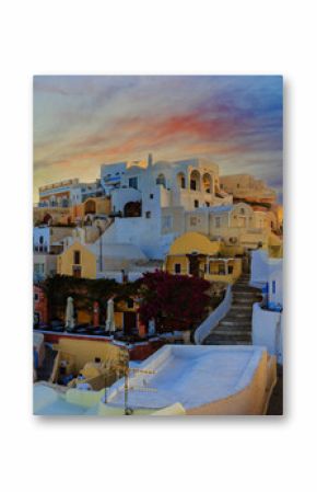 Amazing view with white houses in Oia village.