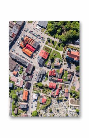 aerial view of the town center