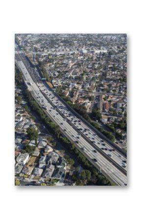 Aerial view of the San Diego 405 Freeway in Los Angeles County, California.