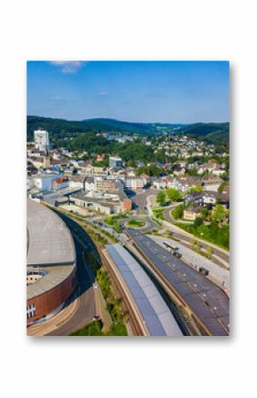Aerial photo of Gummersbach, a town in Germany