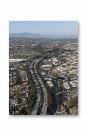 Aerial view of the 101 Freeway in Ventura, California.