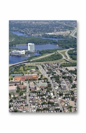 aerial view of Gatineau Quebec, Canada  view of lake Leamy and the Casino