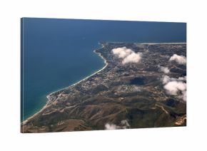 Aerial view of the California Coastline at Malibu