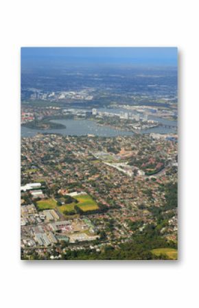 Airplane view of the city of Sydney Australia