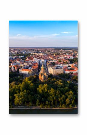 Aerial view of Timisoara city in Romania taken by a professional drone