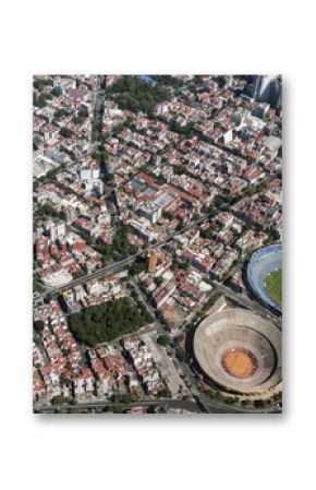 mexico city stadium aerial view cityscape panorama