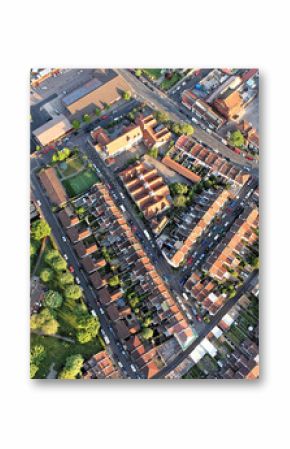 Above the city. Aerial view of streets and houses in Bristol, England.  