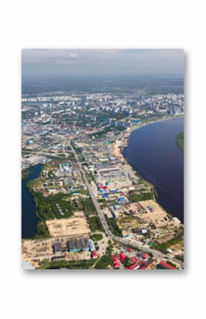 Nizhnevartovsk city in summer, aerial view