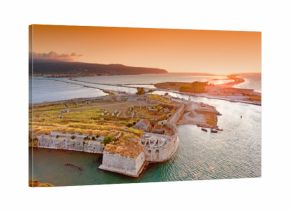 Sunset over Santa Maura - Agia Mavra Castle near Lefkada Town in Lefkada (Lefkas) Island Greece