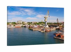 Aerial photography of the seaside city on a Sunny day.