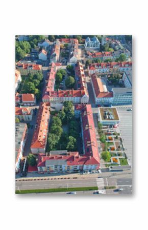 Aerial view on city hall in center of Koszalin city