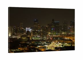 Aerial night panorama photo Dallas Texas
