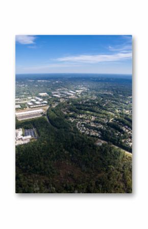 Aerial view of suburban communities in downtown alpharetta georgia