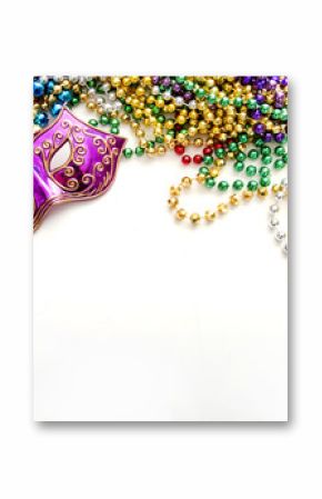 Mask and mardi gras beads