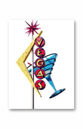 Old Las Vegas Strip Sign Isolated