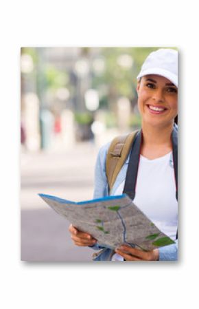 young tourist holding a map