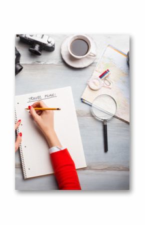 Woman making traveling plan 