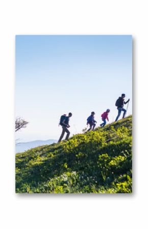 Family in a hike