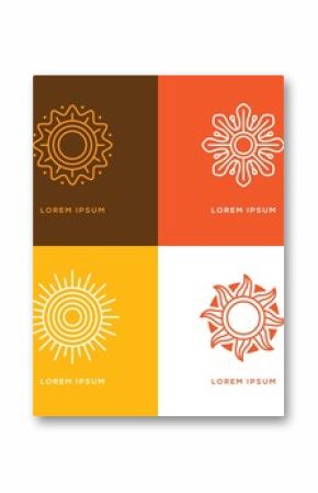 Four abstract linear sun logo.