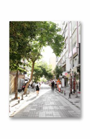 ISTANBUL, TURKEY - AUGUST 09, 2018: Beautiful view of city street with different stores