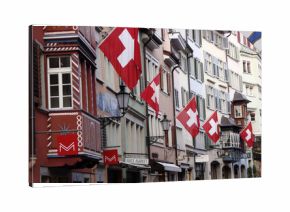 schweizerfahnen in zürich