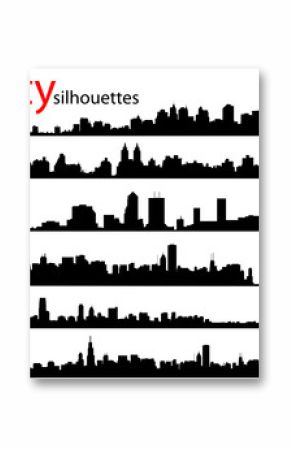 city silhouettes great set vector