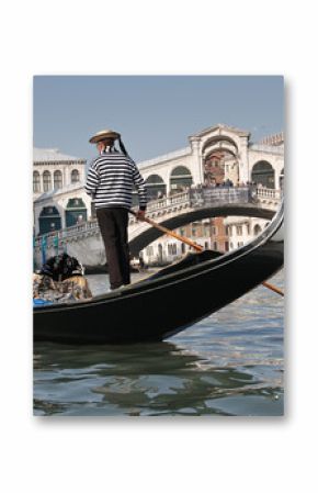 Gondolier, Rialto Bridge, Grand Canal, Venice, Italy