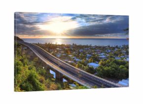 Ville de Saint-Paul au coucher du soleil, Ile de la Réunion