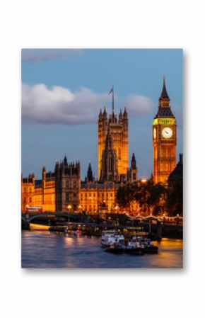 Big Ben and Westminster Bridge in the Evening, London, United Ki