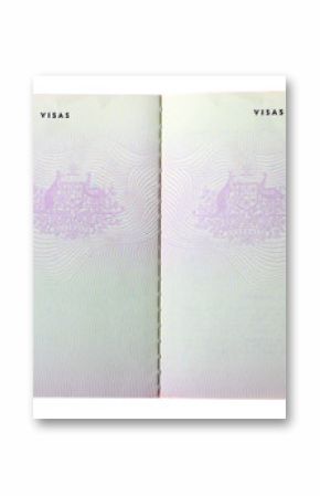 Blank old Australian passport pages