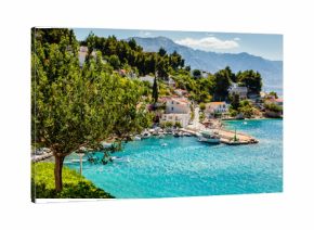 Beautiful Adriatic Bay and the Village near Split, Croatia