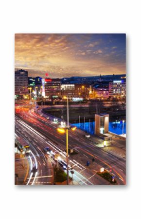 Saarbrücken Nachtaufnahme Panorama abends