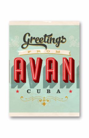 Vintage Touristic Greeting Card - Vector EPS10