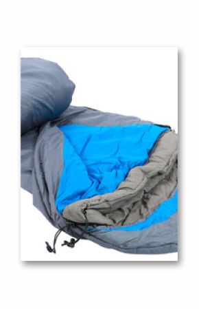 warm sleeping bag isolated on white background