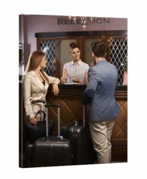 Arriving at hotel reception