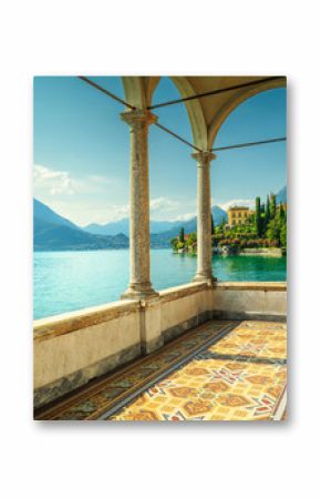 Mediterranean balcony with spectacular view, lake Como, Varenna, Italy, Europe