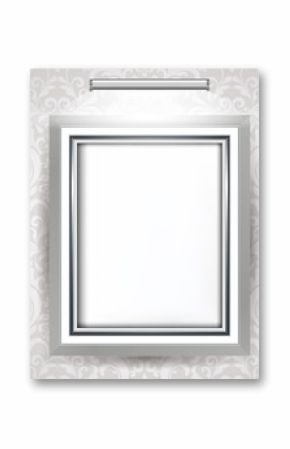 Empty Frame on white decorated wall.