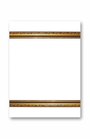 Gold vintage frame isolated on white background