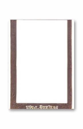 ancient ornamental photo paper card frame  on white background