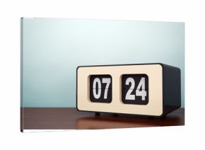 Old Style Photo. Vintage Flip Clock