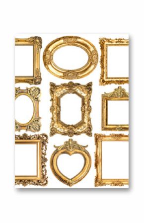 Golden frames. Baroque style antique objects